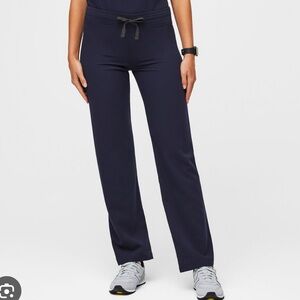 Figs Livingston Basic Scrub Pants Navy Regular Waist Small Tall
